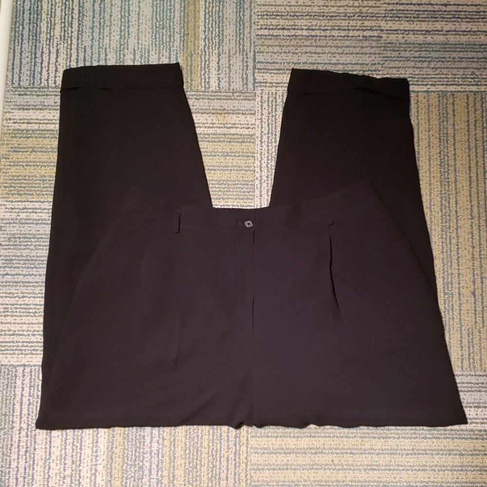 Jones New York Womens Black Pleated Cuffed Slacks